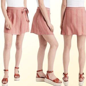 AMERICAN EAGLE High-Waisted Tie Wrap Mini Skirt Sz Small Blush